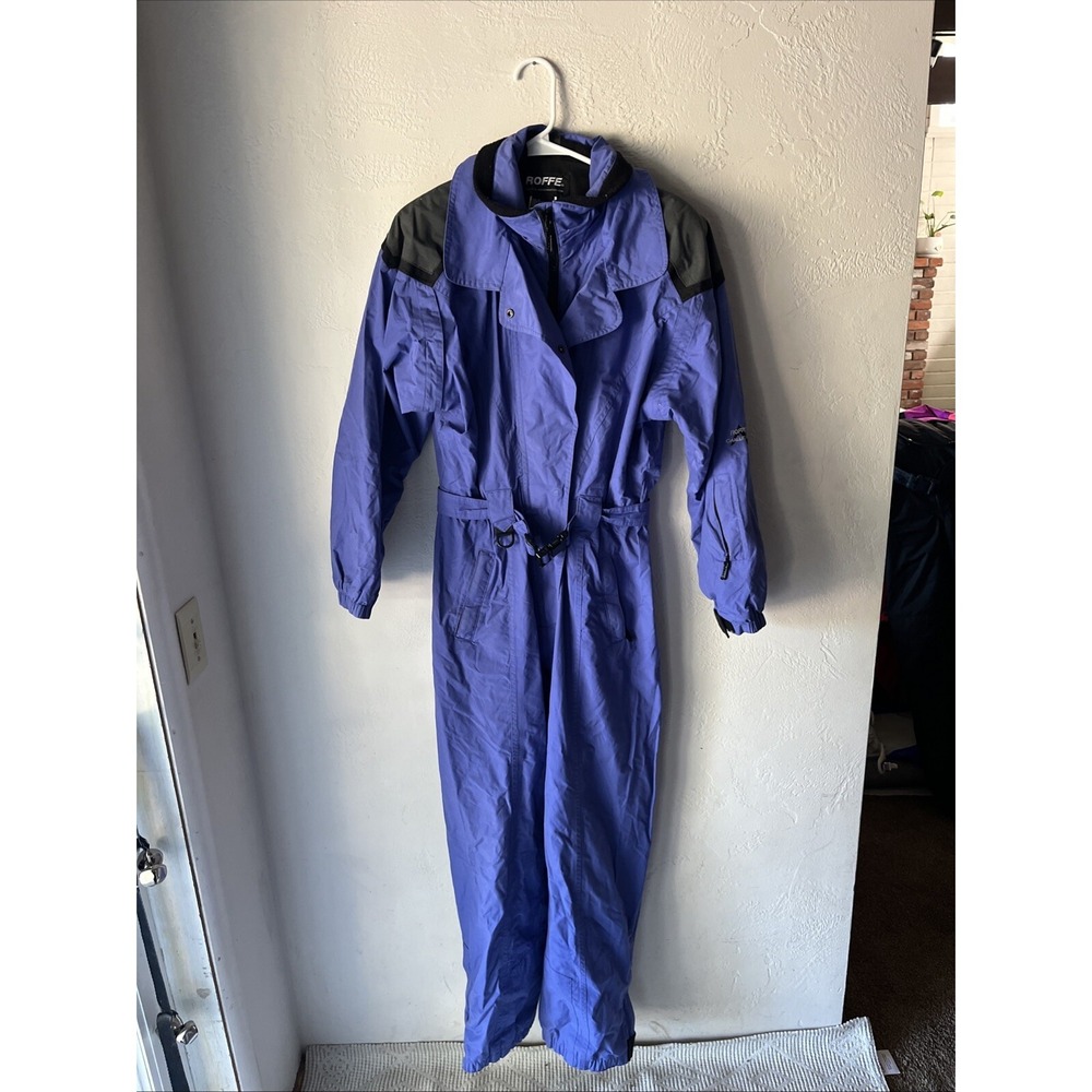 VTG ROFFE MEN'S SIZE 8 ONE PIECE SKI SUIT Purple 80s Style